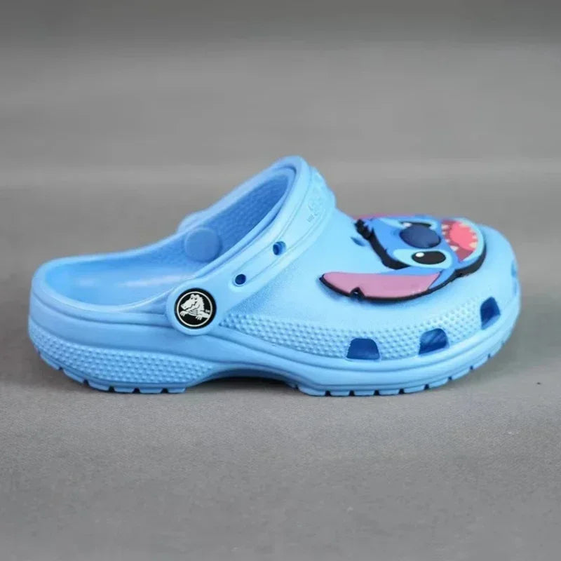 Sanrio Stitch Cartoon Anime Solid Waterproof Slipper Outdoor Sandals Stitch Casual Breathable Ankle-Wrap for Children Shoes Gift