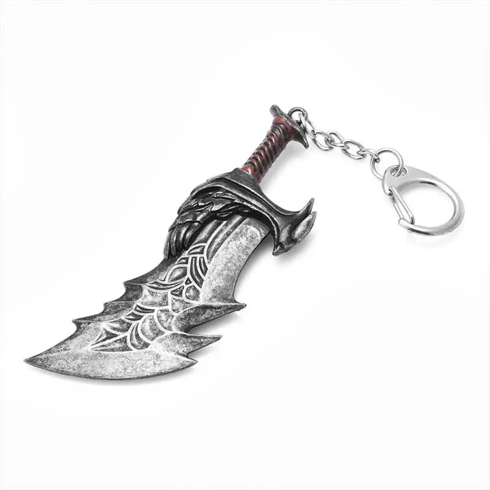 Game God of War 5 Ragnarok Key Chain Kratos Ares Thor's Hammer Blades of Exile Leviathan Axe Weapon Keychain for Men Jewelry