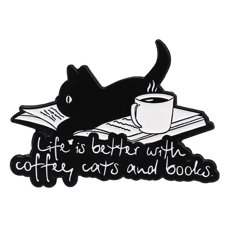 Cartoon Cat Collection Series Enamel Pins Funny Cute Kitten Brooches Lapel Badge Decorative Brooches Animal Jewelry Gift Friends