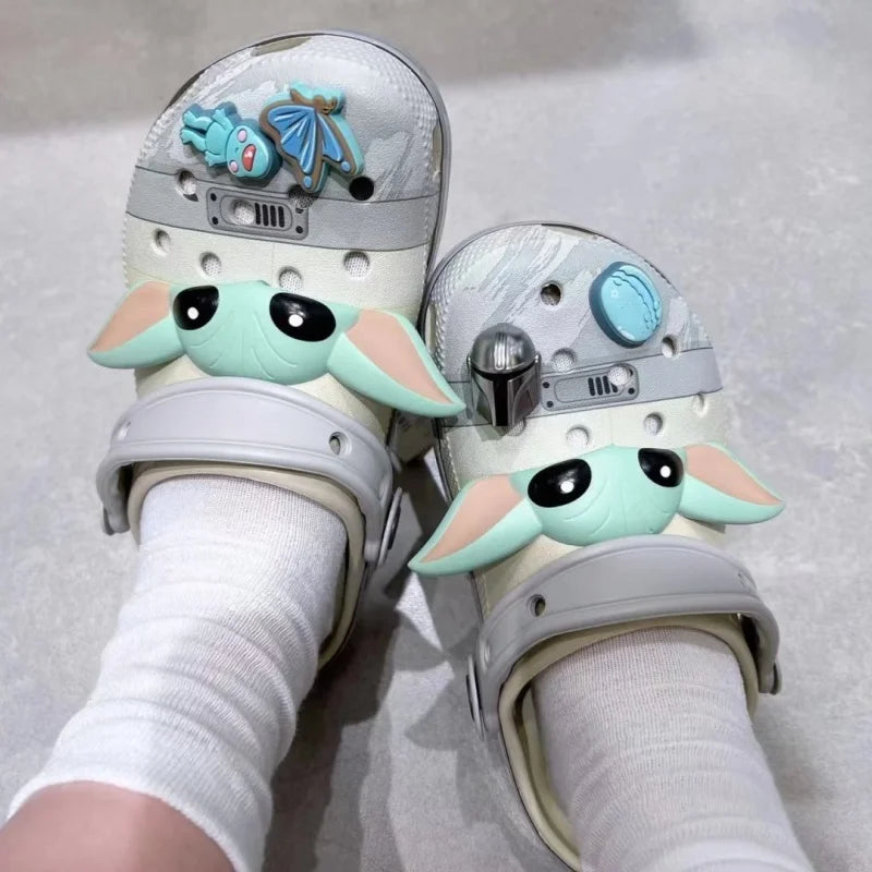 Yoda Cute Hole Sandals Slippers Sandals Kawaii Eva Anime Home Beach Shoes Summer Lightweight Garden Slippers Adult Summer Gift