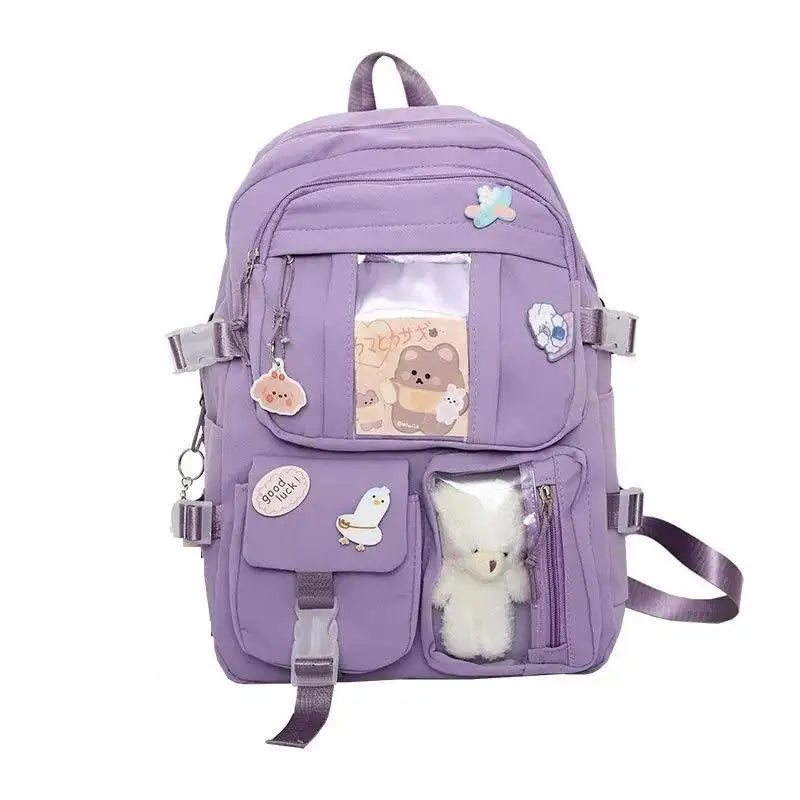 Cute Women Backpacks Waterproof Multi-Pocket Nylon, Female,Girls Kawaii Laptop Book Pack Mochilas