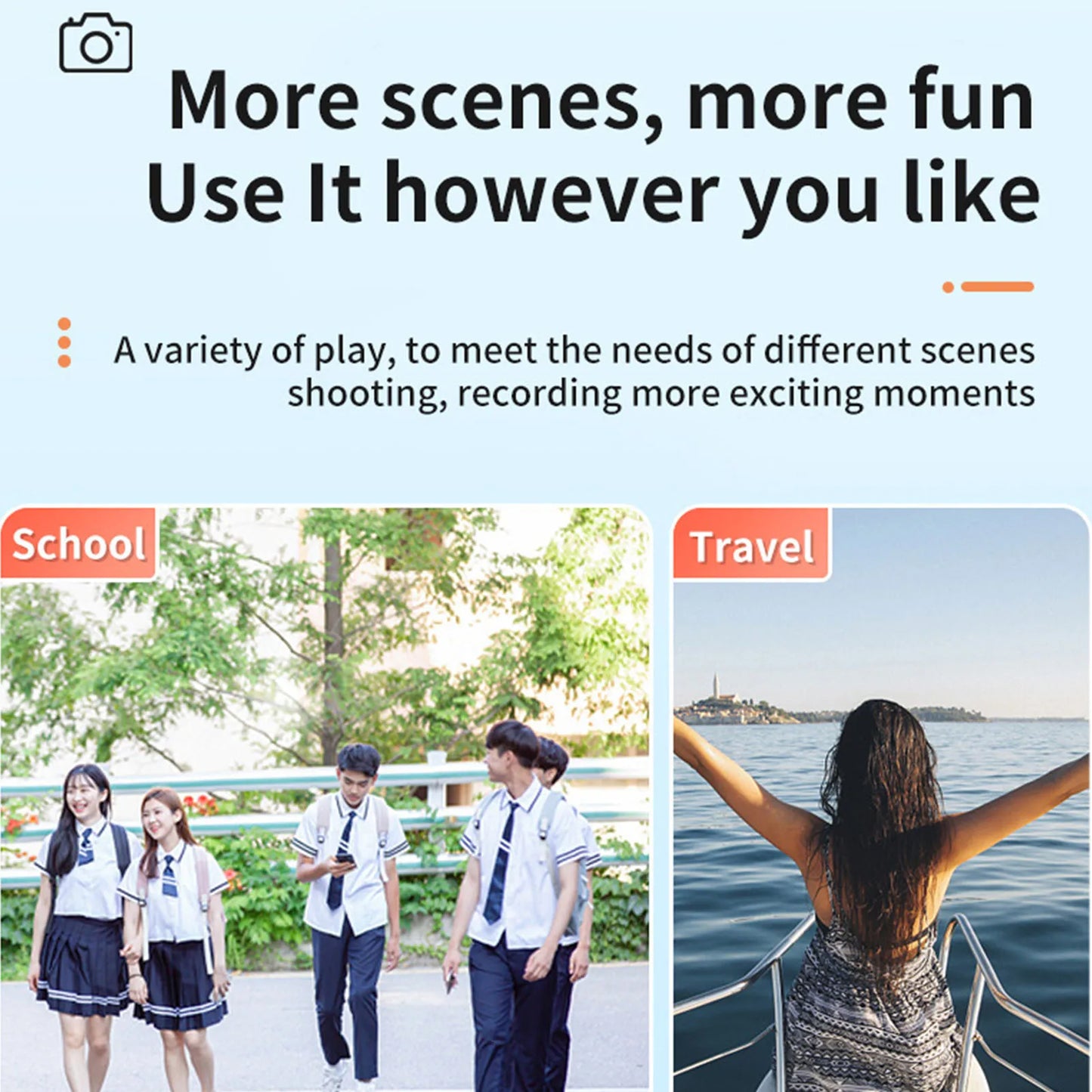 Compact Video Camera 1080P One Click 100 Minutes Battery Life Micro USB Kids Digital Camera Color Screen for Outdoor