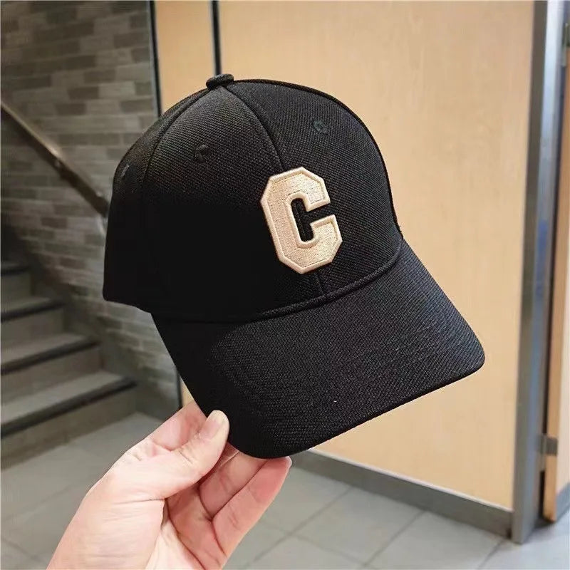 Hats for Men 2025 New C Letter Embroidered Baseball Cap Kpop Fashion Couple Snapback Cap Men and Women Sun Hats Chapeau Homme
