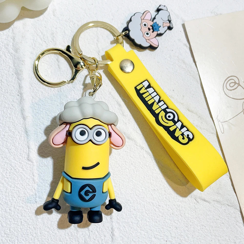 Anime Minions Keychain12 Chinese Zodiac Series Cute Cartoon Child Toy Key Ring School Bag Car Key Accessories Gift