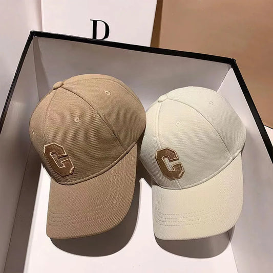 Hats for Men 2025 New C Letter Embroidered Baseball Cap Kpop Fashion Couple Snapback Cap Men and Women Sun Hats Chapeau Homme
