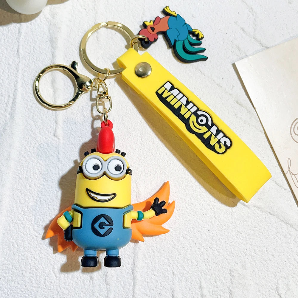 Anime Minions Keychain12 Chinese Zodiac Series Cute Cartoon Child Toy Key Ring School Bag Car Key Accessories Gift