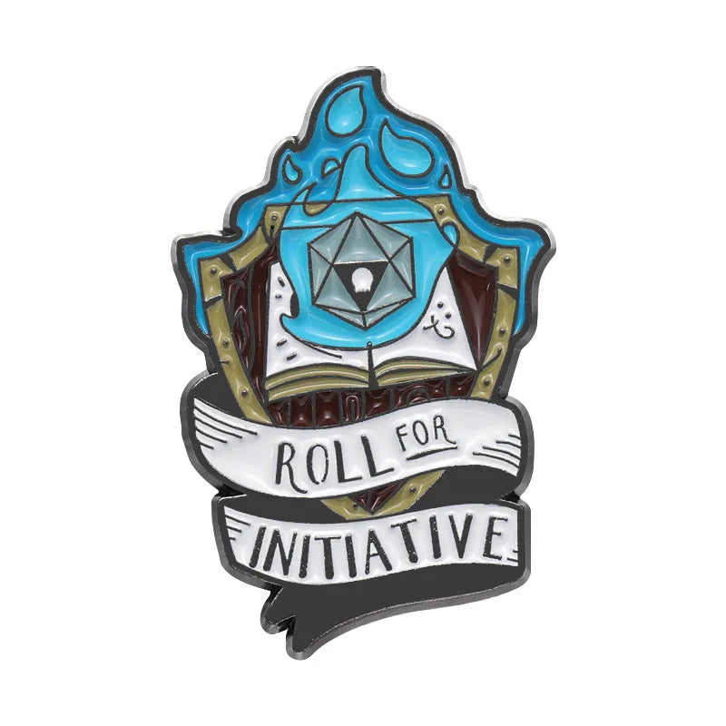 RPG Game Dungeon DnD Dragon Dice D20 Anime Enamel Pin Lapel Badges Manga Brooches for Women Fashion Jewelry Accessories Gifts
