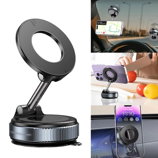 360° Adjustable Vacuum Magnetic Suction Cup Phone Mount Car Navigation Holder Portable Foldable Adsorption Bracket Magnetic Cell