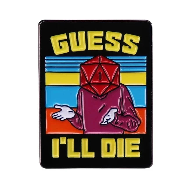 RPG Game Dungeon DnD Dragon Dice D20 Anime Enamel Pin Lapel Badges Manga Brooches for Women Fashion Jewelry Accessories Gifts