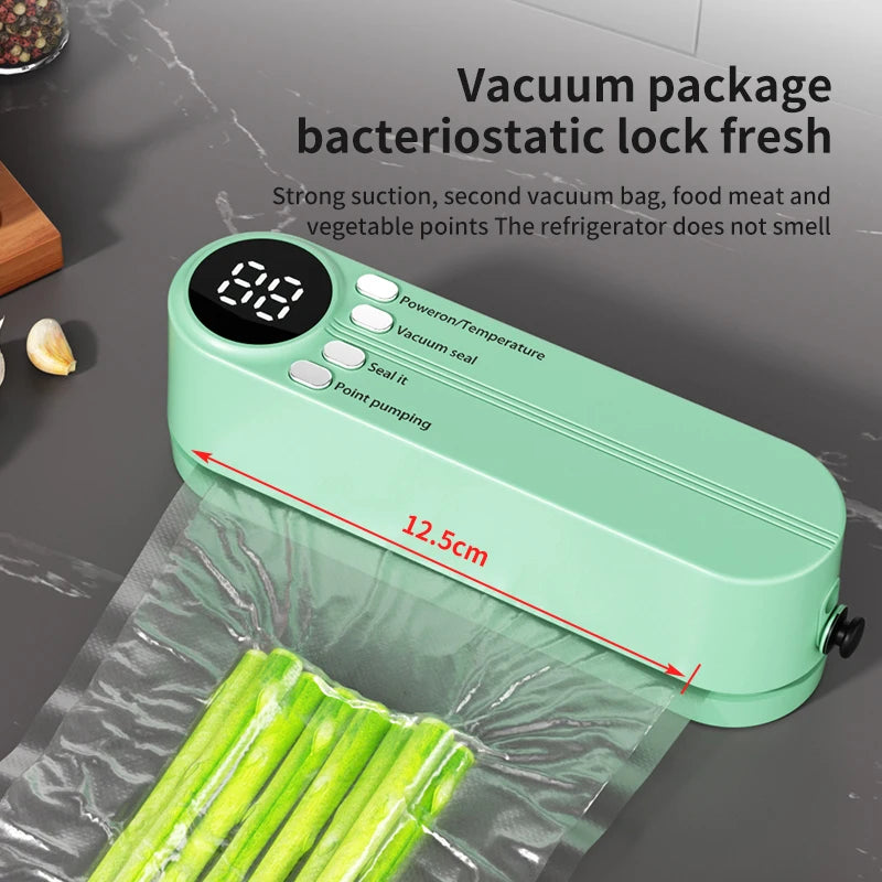 Mini Vacuum Sealer with USB-Rechargeable Portable Wireless ，Dry/Moist Food Preservation with Bags & Pump for Compact Storage