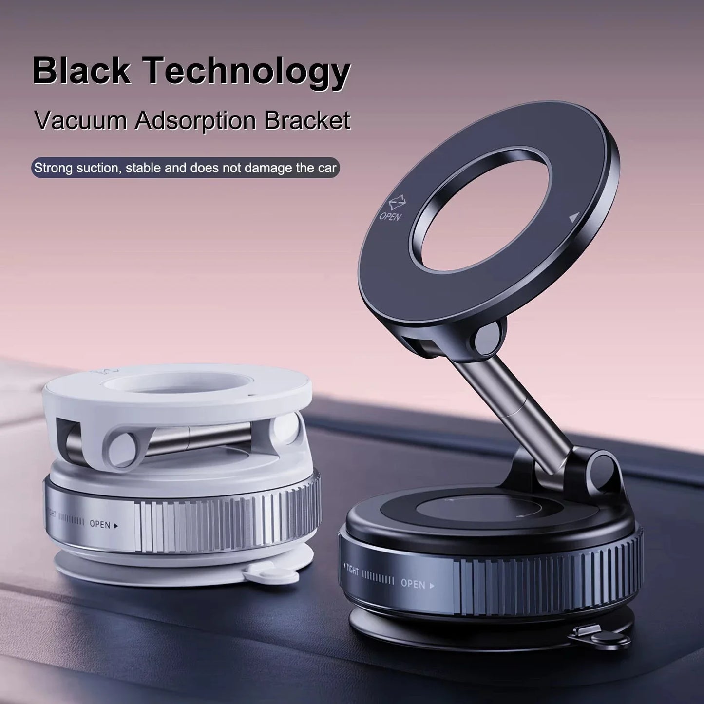 360° Adjustable Vacuum Magnetic Suction Cup Phone Mount Car Navigation Holder Portable Foldable Adsorption Bracket Magnetic Cell